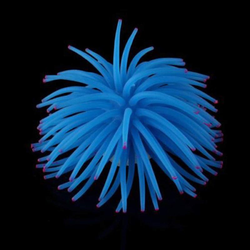 UUPP Artificial Soft Sea Anemone Coral Plant for Aquarium Fish Tank Decoration Silicone Aquarium Ornament, Blue - Image 2